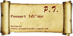 Possert Tódor névjegykártya